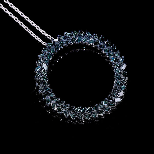 Blauer Diamant-Anh&auml;nger mit 45cm Kette - 0,50 ct. image number 2