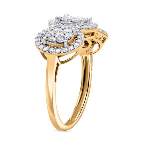 Lab Grown Diamant SI Ring 925 Silber 750 Gelbgold Vermeil (Größe 17.00) ca. 1,01 ct image number 4
