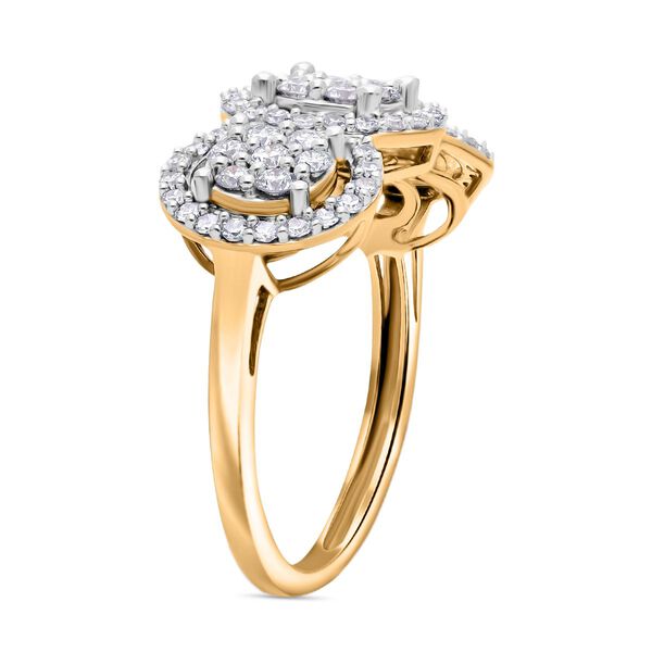LUXURIANT SI-GH Labor Diamant Halo Ring im Trilogie-Stil - 1 ct. image number 4