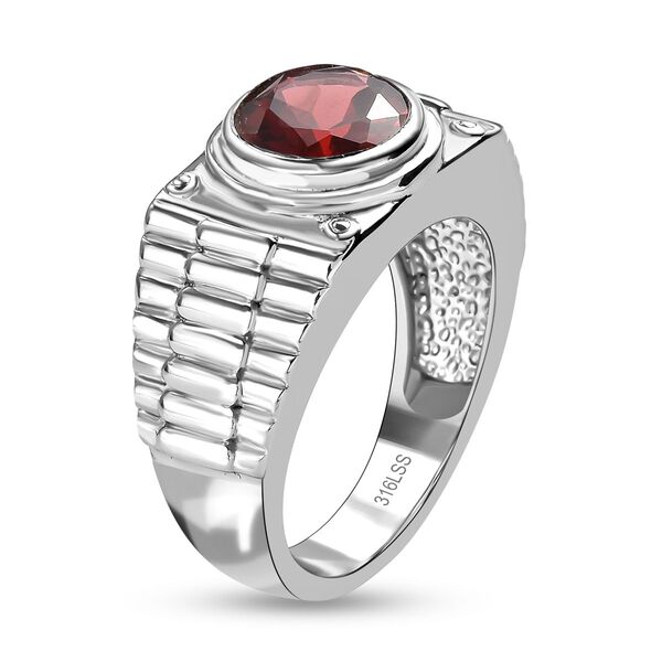 Roter Granat Ring, Edelstahl, (Gr&ouml;&szlig;e 18.00), ca. 2.34 ct image number 5