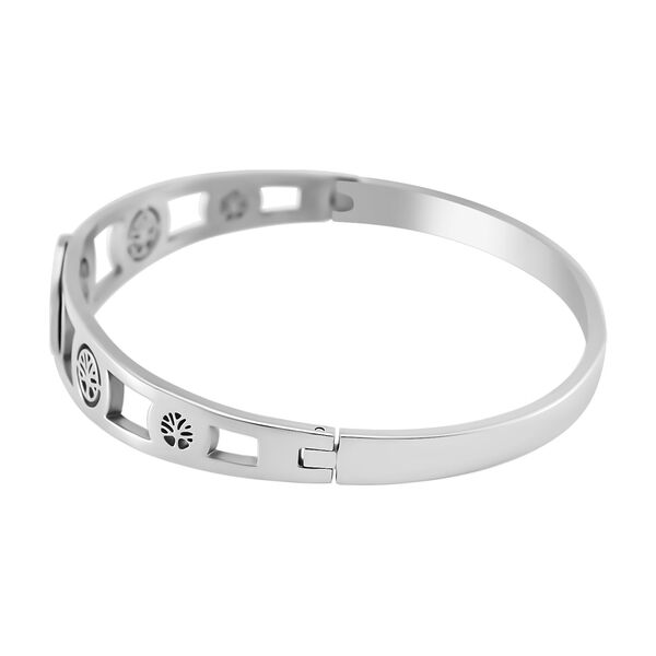 Wei&szlig;er Zirkonia Armreif ca. 20 cm Reiner Edelstahl image number 4