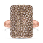 Natürlicher Champagner Diamant Ring 925 Silber Roségold Vermeil (Größe 18.00) ca. 1.00 ct