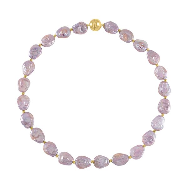 14-16mm lila S&uuml;&szlig;wasserperlen Halskette