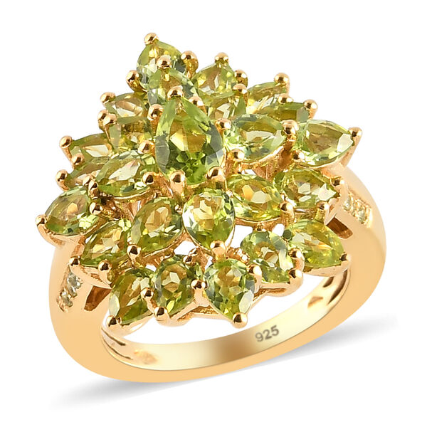 Natürlicher Peridot-Ring, 925 Silber vergoldet  ca. 4,88 ct image number 4