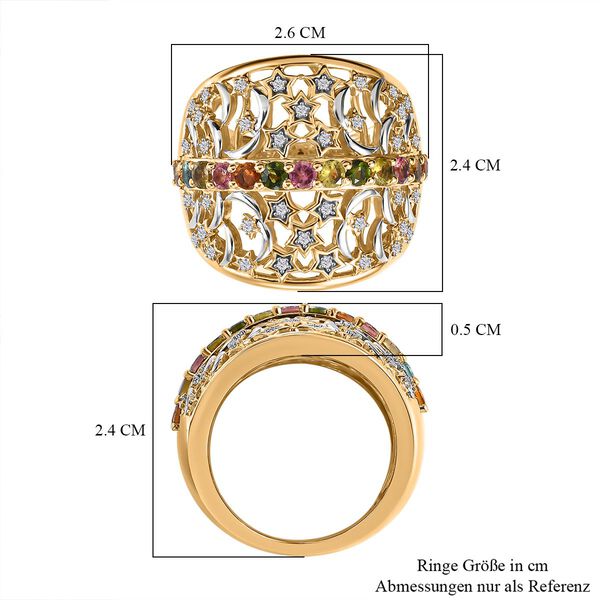 GP Celestial Kollektion- AA Multi-Turmalin, Zirkon und Kanchanaburi blauer Saphir Ring  - 1,27 ct. image number 7