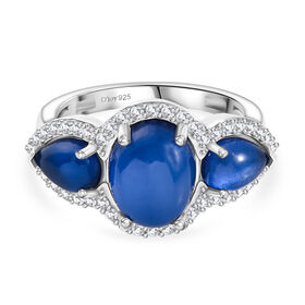 D'Joy Aurora Mondstein Ring 925 Silber rhodiniert (Größe 19.00) ca. 5,10 ct