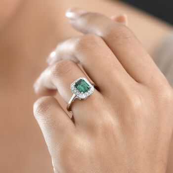 LUXORO AAA Pirineu Lagoon Tourmaline, Wei&szlig;er Diamant Ring 417 Gold (Gr&ouml;&szlig;e 16.50) ca. 2,14 ct