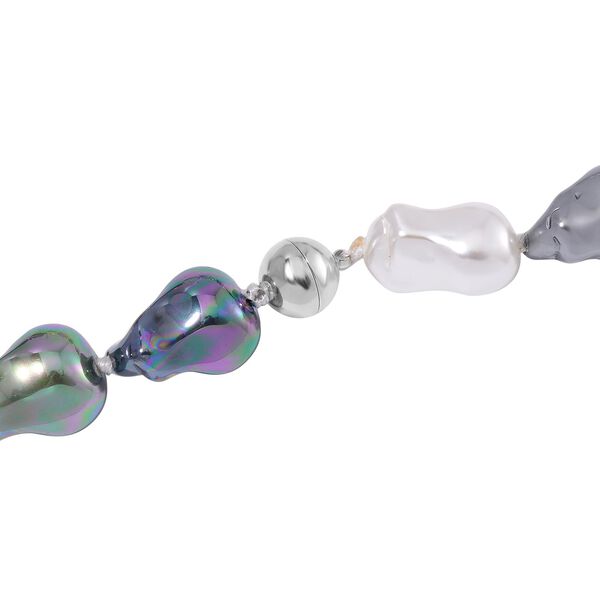 Mehrfarbige Muschelkernperlen Halskette, 50cm image number 4