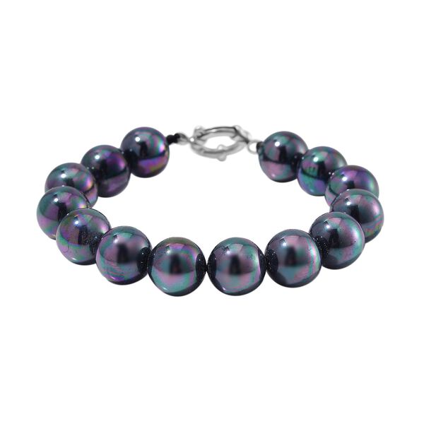 Pfaufarbenes Muschelkernperle Armband