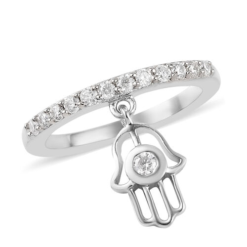 Moissanit Ring 925 Silber platiniert  ca. 0,31 ct image number 0