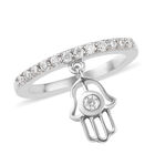 Moissanit Ring 925 Silber Platin-Überzug (Größe 16.00) ca. 0,31 ct