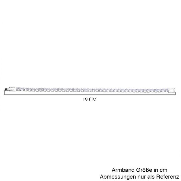 2er Wei&szlig;e Zirkonia-Ohrstecker mit Armband, reines Messing ca. 21.00 ct image number 5