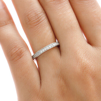 LUSTRO STELLA - Wei&szlig;er Zirkonia Ring 925 Silber platiniert  ca. 0,99 ct
