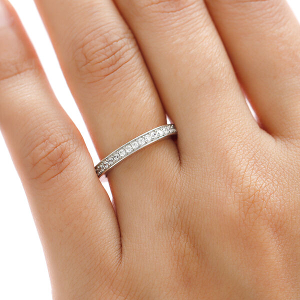 LUSTRO STELLA - Wei&szlig;er Zirkonia Ring 925 Silber platiniert  ca. 0,99 ct image number 3