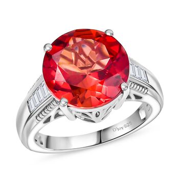D'Joy Labor Padparadscha Saphir und Zirkon Ring - 9,82 ct.