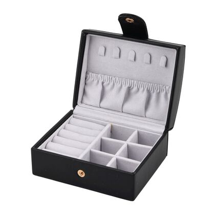 Schmuckk&auml;stchen, Reiseetui, 12x9,5x6,5 cm, Schwarz