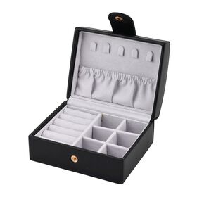 Schmuckkästchen, Reiseetui, 12x9,5x6,5 cm, Schwarz