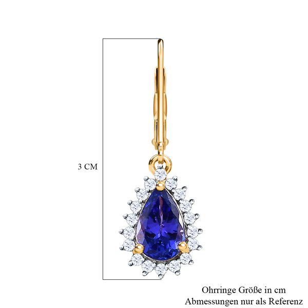AAA Tansanit und Diamant Ohrringe - 2,10 ct. image number 5