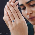ILIANA- AAA Blauer Zirkon, Weißer Diamant Ring, 750 Gold, (Größe 18.00) ca. 2.92 ct image number 1