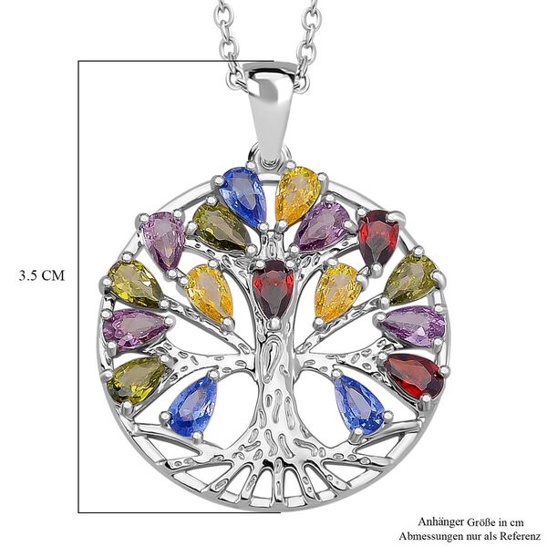 Mehrfarbiger Zirkonia Halskette ca. 50 cm Messing image number 6