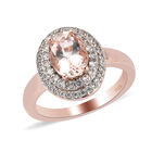 Marropino Morganit und Zirkon-Ring, 925 Silber Roségold Vermeil  ca. 1,60 ct image number 3