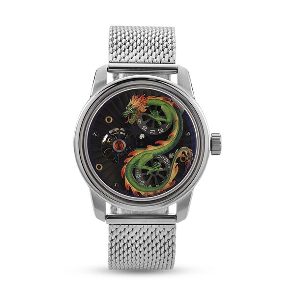 WILLIAM HUNT LIMITIERTE EDITION - Drachen Uhr Seiko Automatik Uhrwerk, 21 Jeweils, Saphir Mineralglas, 5 ATM Wasserdicht, Edelstahl image number 0