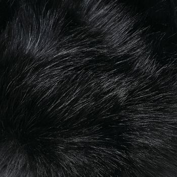 Flauschiger Kunstfell Hut, Schwarz