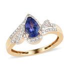 AAA Tansanit und Diamant-Ring, I1-I2 G-H, 585 Gelbgold  ca. 1,20 ct image number 3