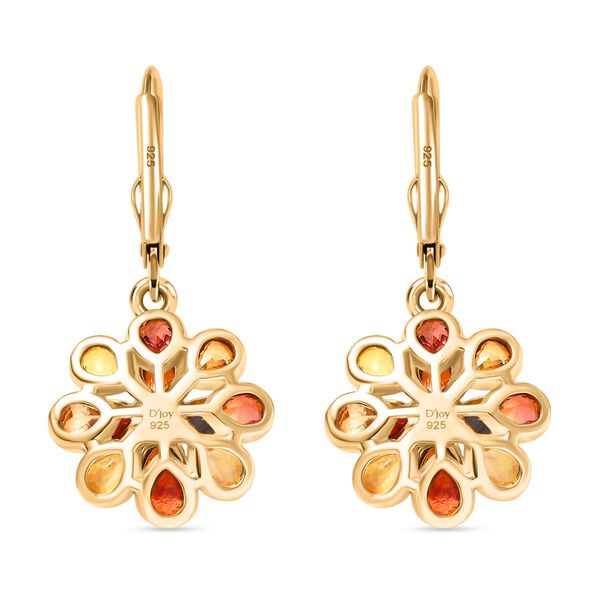 D'Joy AA Blauer Saphir, Mehrfarbig Saphir Ohrringe 925 Silber 750 Gelbgold Vermeil ca. 4,35 ct. image number 5