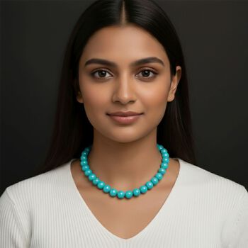 Sleeping Beauty t&uuml;rkisfarbene Muschelkernperle 50cm Halskette