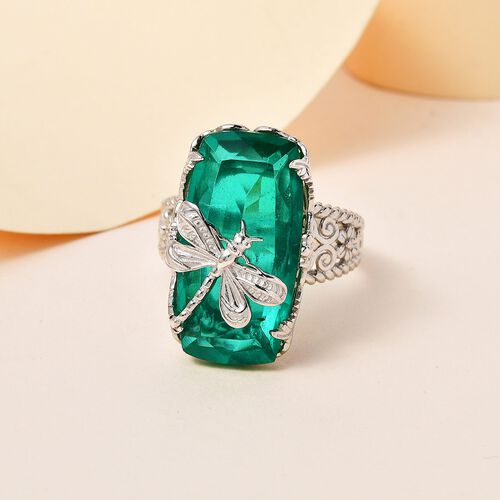 Smaragd Triplett Quarz Ring - 13,94 ct. image number 1
