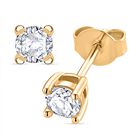 RADIANTA GRA zertifiziert Moissanit (D-VVS) Ohrringe 925 Silber vergoldet ca. 0.48 ct