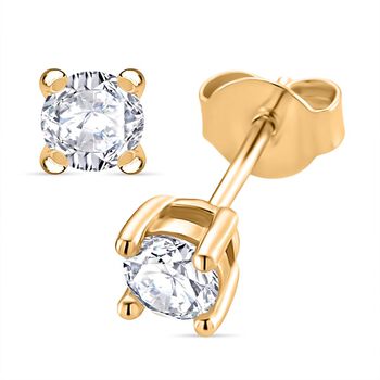 RADIANTA GRA zertifiziert Moissanit (D-VVS) Ohrringe 925 Silber vergoldet ca. 0.48 ct