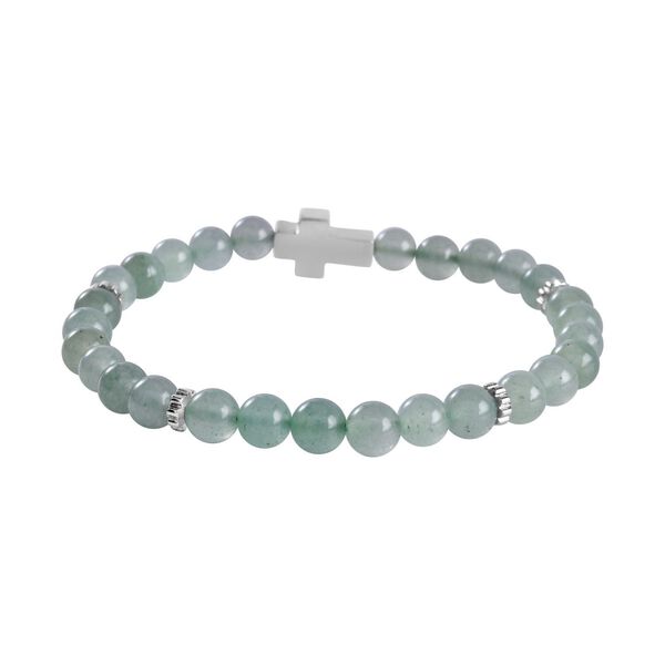 Grünes Aventurin Armband, ca. 19 cm, reiner Edelstahl ca. 65.00 ct image number 4