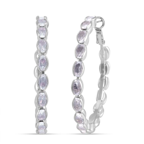 Weißer Zirkonia Ohrringe, Reines Messing image number 3