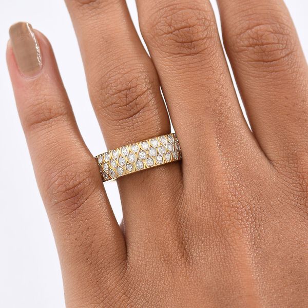 LUXURIANT DIAMOND - Lab Grown Diamant SI-GH SGL zertifiziert Ring 925 Silber 750 Gelbgold Vermeil (Gr&ouml;&szlig;e 16.00) ca. 1.00 ct image number 3