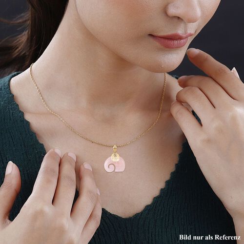 Rosenquarz Anhänger mit Kette, ca. 25,00 ct. image number 1