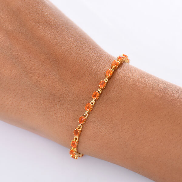 D'Joy AAA Blaze Feueropal Armband ca. 20 cm 925 Silber 750 Gelbgold Vermeil ca. 3,11 ct. image number 2