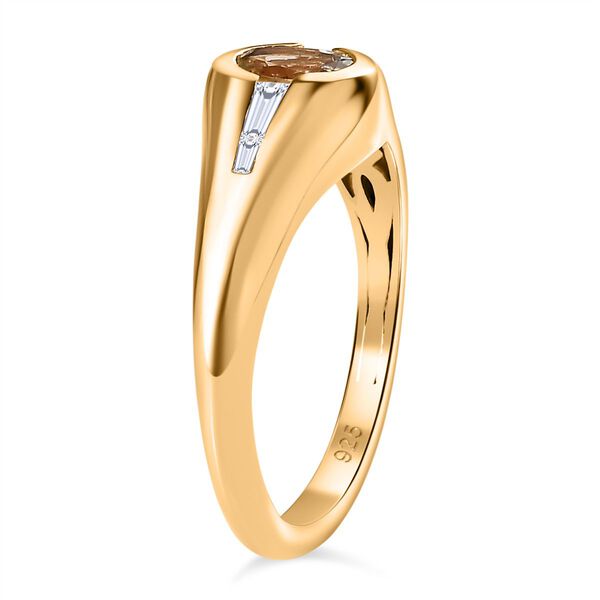 AA nat&uuml;rlicher goldener Tansanit und Zirkon-Ring - 0,74 ct. image number 5