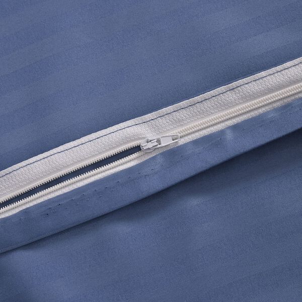 Bettwäsche-Set aus 80% Baumwolle mit Satin-Streifen, 135x200 cm und 80x80 cm, Blau image number 3