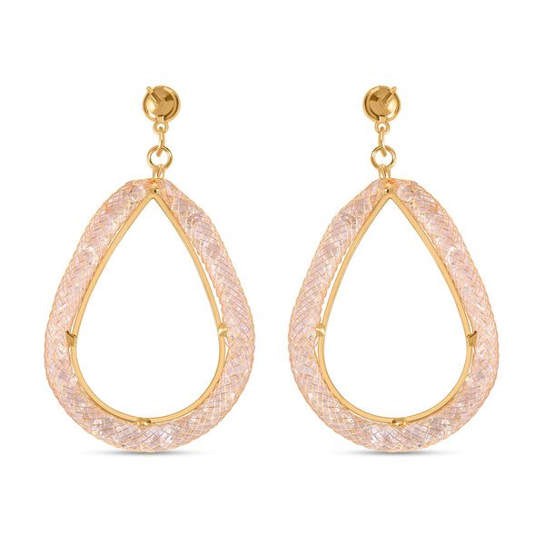 Wei&szlig;er Kristall Ohrringe Reines Messing image number 5