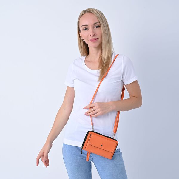 2er Set - Crossbody Tasche und Powerbank mit 4000mAh, Orange image number 1