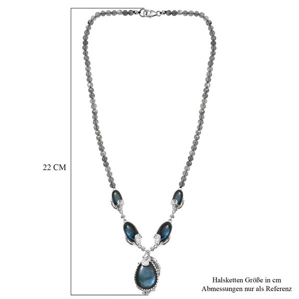 AAA Labradorit Halskette, ca. 45 cm, ca. 87. 59 ct. image number 5