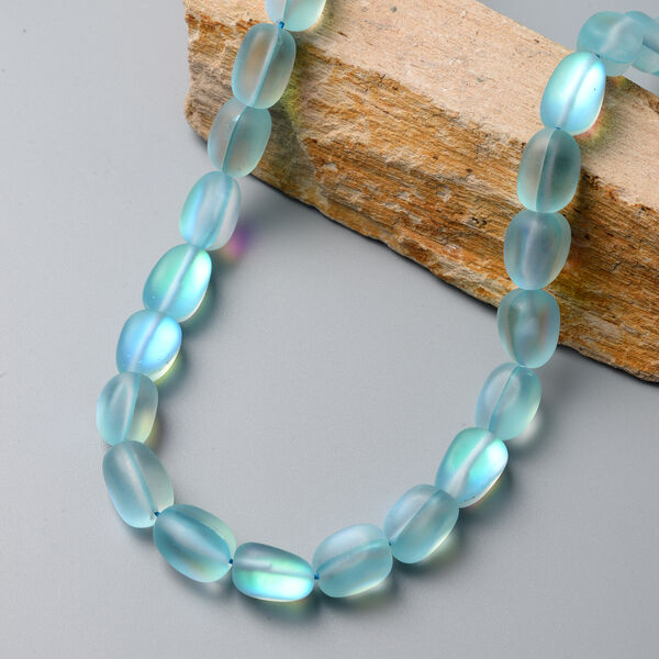 Blaue Mystic-Glas Halskette, ca. 50 cm lang, mit Magnetschloss image number 2