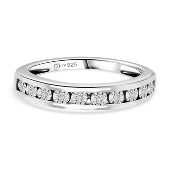 Half Eternity Ring mit Diamantakzenten, 925 Silber platiniert