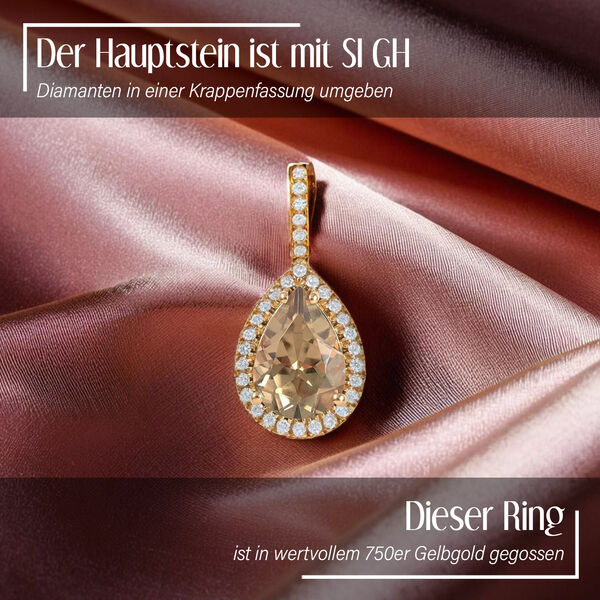 ILIANA AAA Turkizit und SI GH Diamant-Anhänger in 750 Gelbgold - 2,20 ct. image number 2