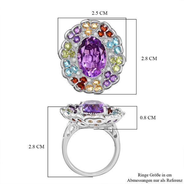 D'Joy AAA Rose De France Amethyst und Multi Edelstein Ring - 8 ct. image number 6