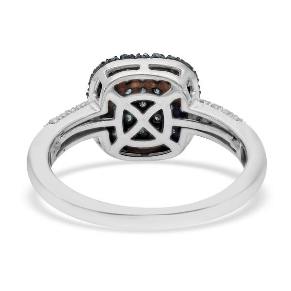 Blauer Diamant-Ring, 925 Silber platiniert  ca. 0,50 ct image number 5