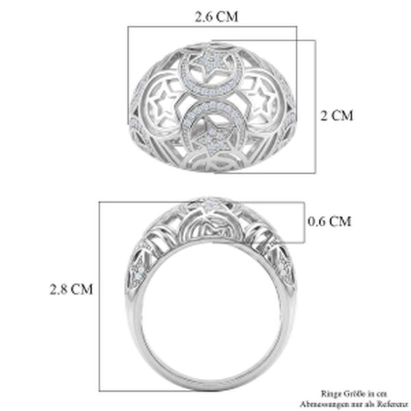 Wei&szlig;er Zirkonia Ring Nickelfreies Messing (Gr&ouml;&szlig;e 18.25) image number 5