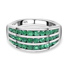 Premium Kagem sambischer Smaragd-Ring, 925 Silber platiniert  ca. 1,40 ct image number 0